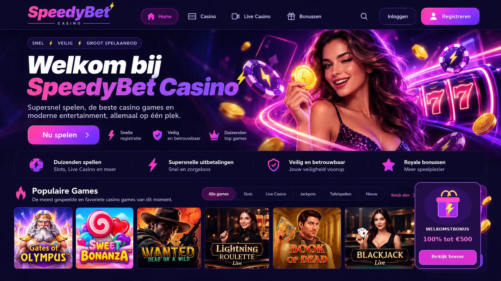 Speedybet Casino Overzicht: Slots, Live Tafels en Banking image 1